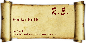 Roska Erik névjegykártya
